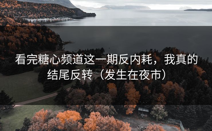 看完糖心频道这一期反内耗,我真的结尾反转(发生在夜市) 看完糖心频道这一期反内耗,我真的结尾反转(发生在夜市)